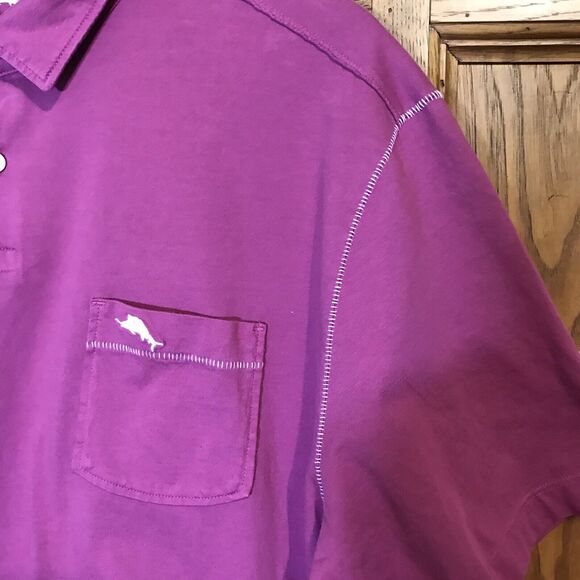Tommy Bahama 100% Pima Cotton Golf Polo Men's XL Plum 1/4 Button Preppy Shirt - Picture 4 of 12